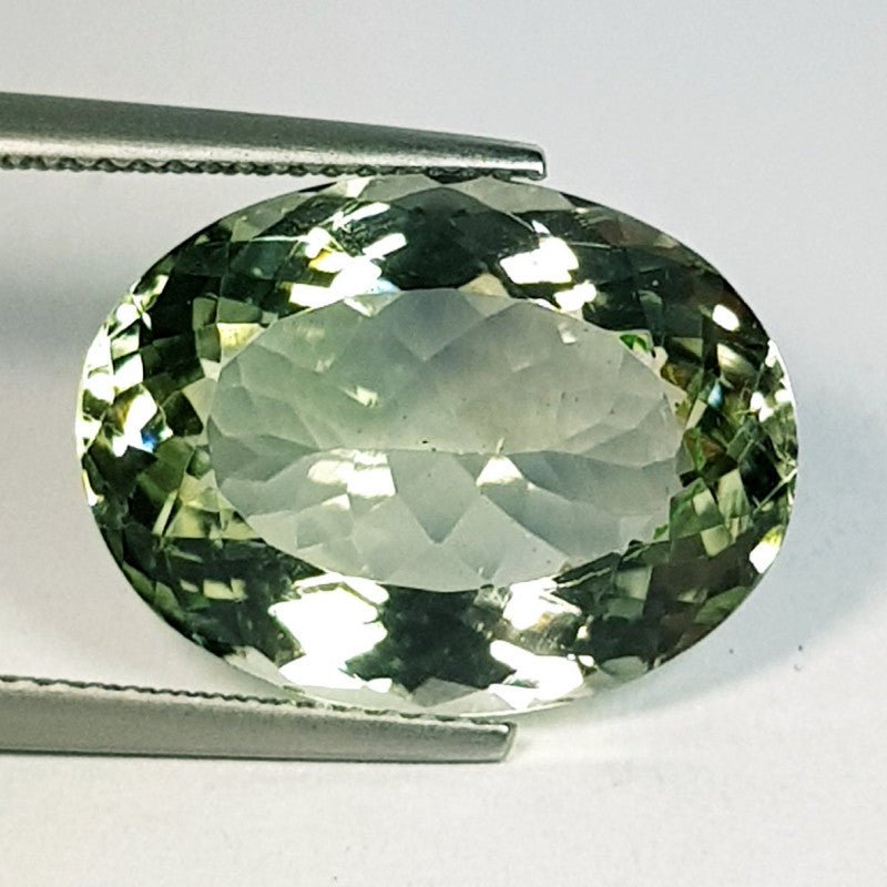 Natural Prasiolite 12.75 ct – Green Amethyst, Oval Cut, Untreated, Brazil