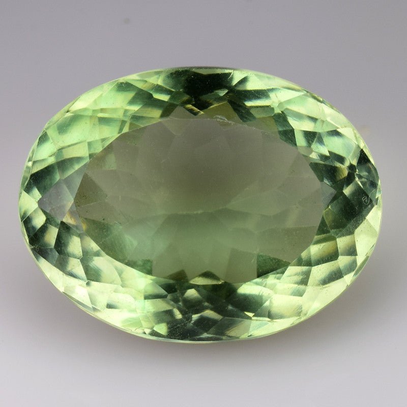 Natural Prasiolite 17.96 ct – Green Amethyst, Oval Cut, Heat Treated, Bolivia