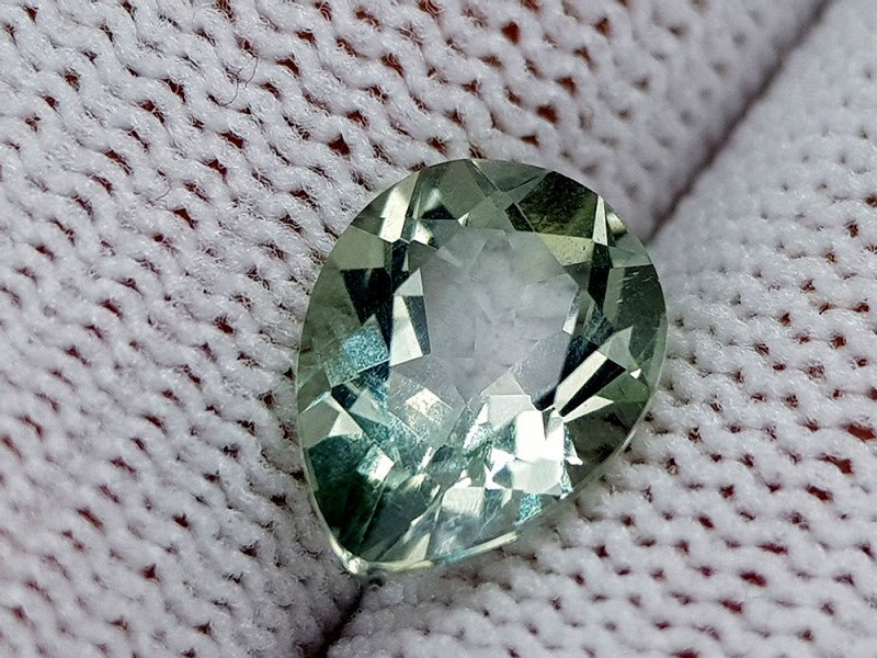 Natural Prasiolite 3.45 ct – Green Amethyst, Pear Cut, Heat Treated