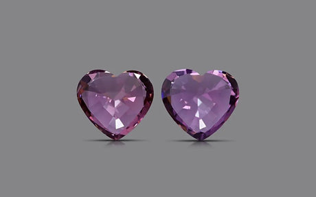 Natural Purple Spinel Pair 5.73 ct – Heart Cut, Untreated, Tanzania