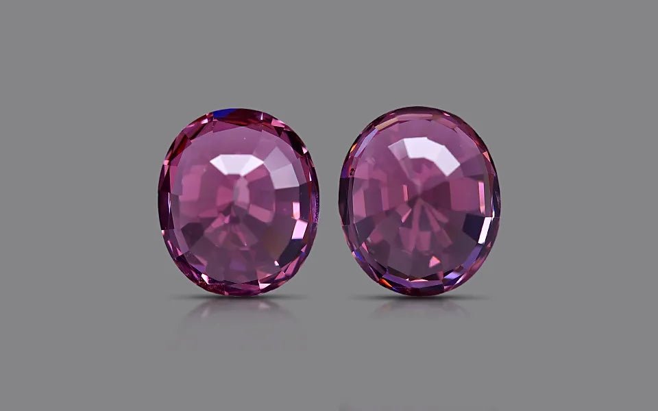 Natural Purple Spinel Pair 6.31 ct – Oval Cut, Untreated, Tanzania