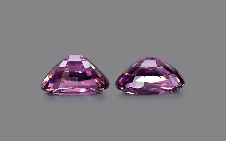 Natural Purple Spinel Pair 6.38 ct – Cushion Cut, Untreated, Tanzania