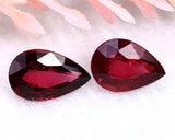 Natural Rhodolite Garnets 2.09 ct – Pear Cut Matching Pair, Untreated