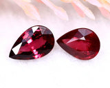 Natural Rhodolite Garnets 2.09 ct – Pear Cut Matching Pair, Untreated