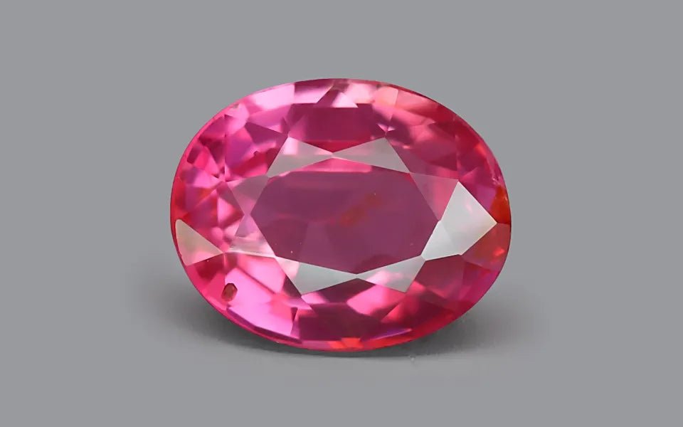 Natural Ruby 0.90 ct – Oval Cut, Pinkish Red, Untreated, IGI Certified