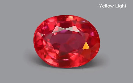 Natural Ruby 0.90 ct – Oval Cut, Pinkish Red, Untreated, IGI Certified