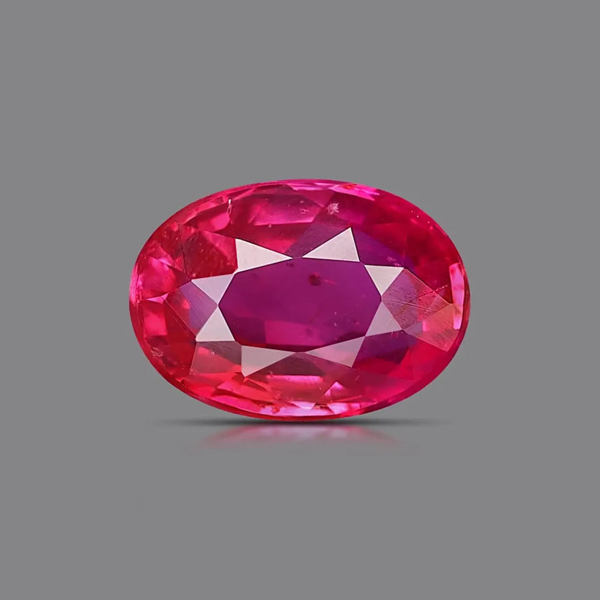 Natural ruby, purplish red, oval cut, 1.54 ct, loose gemstone, view 4.