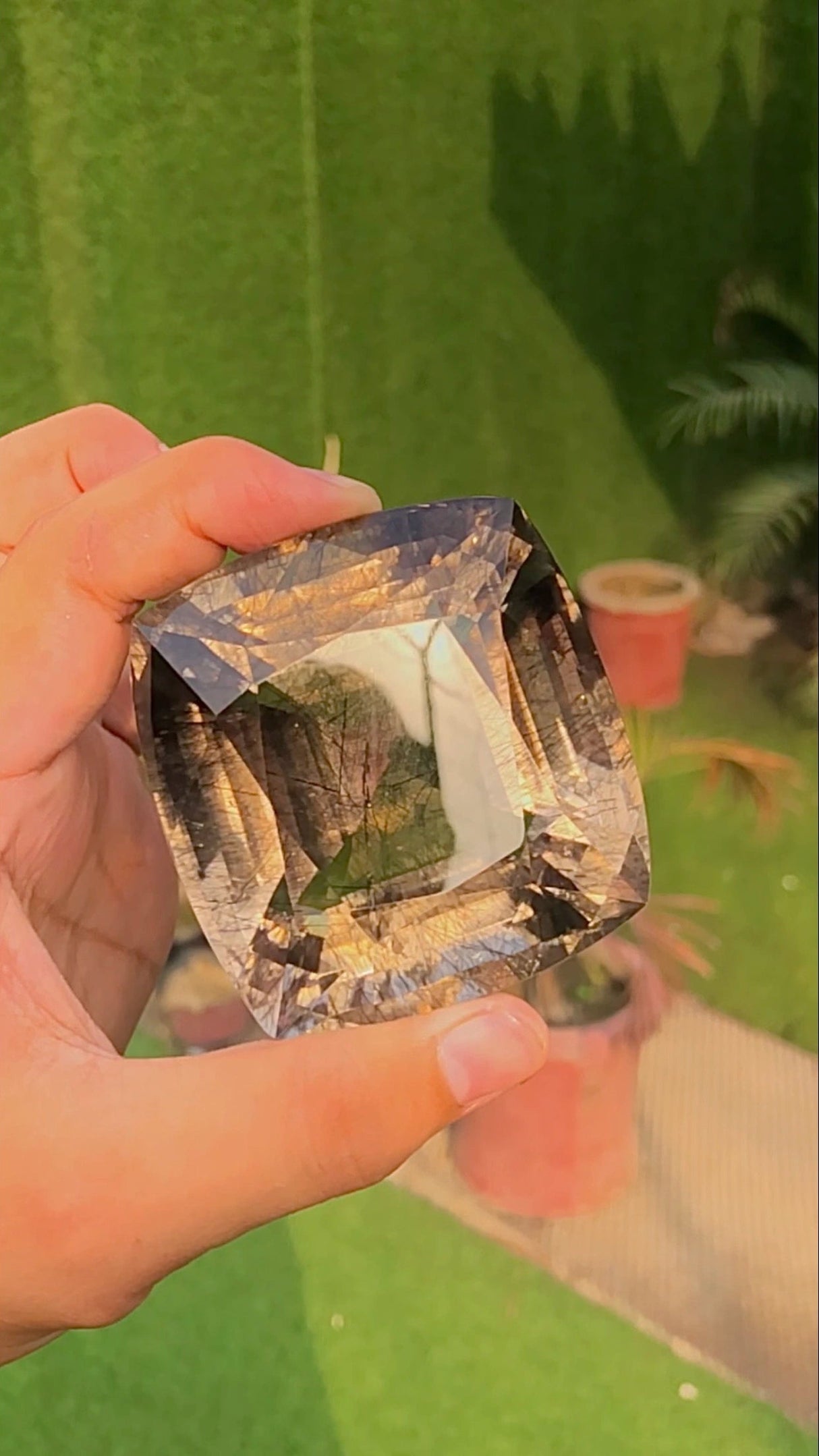 Natural Rutilated Quartz 1308 ct – Fancy Faceted, Untreated