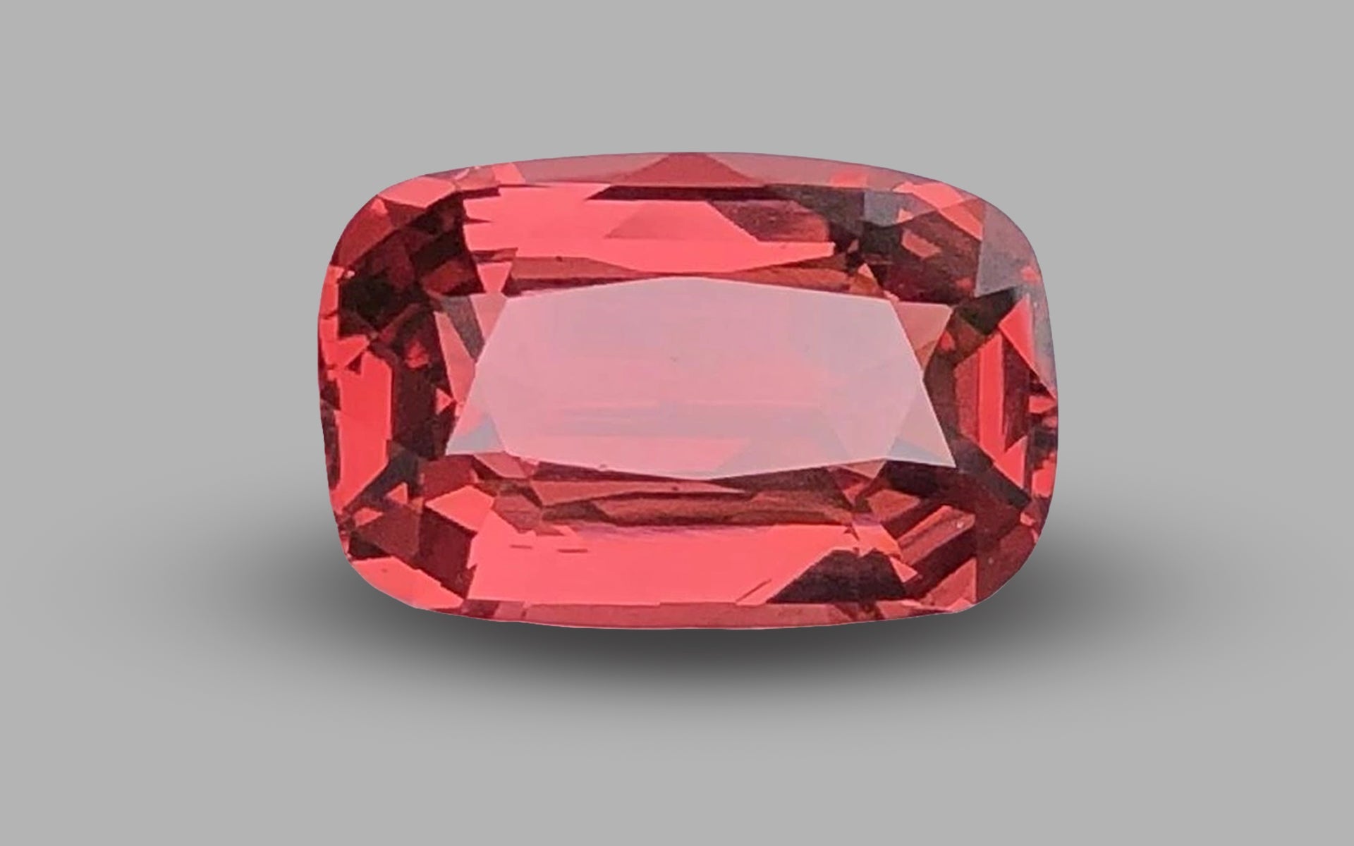 Natural Spinel 6.42 ct – Cushion Cut, Untreated, Pinkish - Orange, GRS Certified