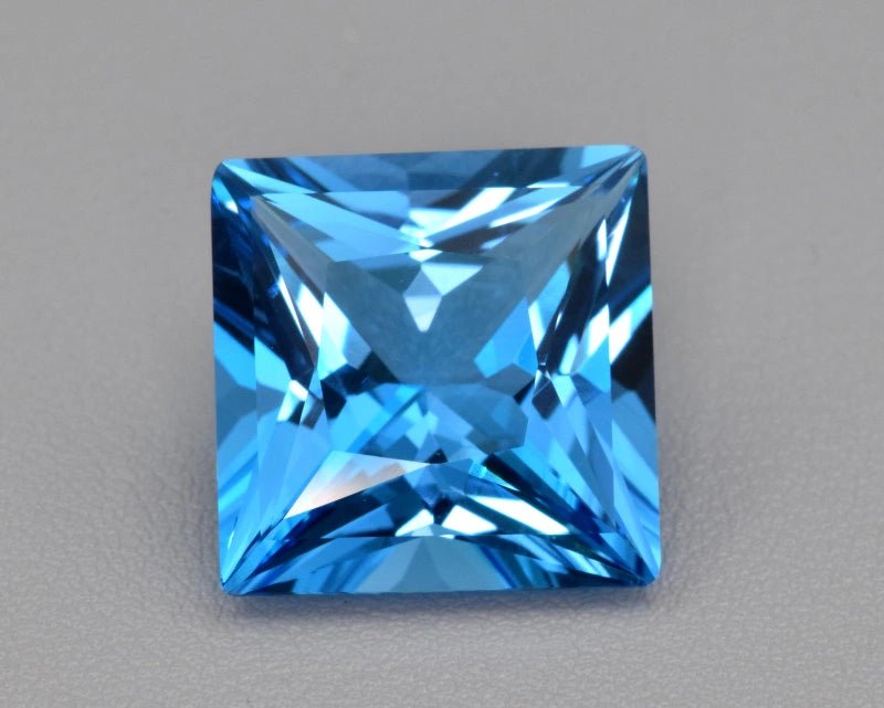 Natural Swiss Blue Topaz 21.79 ct – Square Cut, ČGL Certified