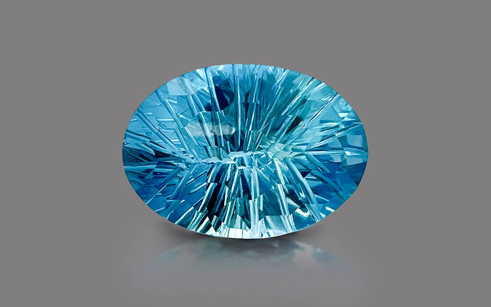 Natural Swiss Blue Topaz 33.24 ct – Oval Cut, Irradiated