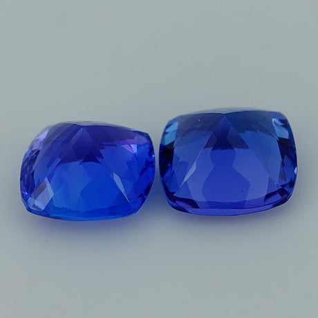 Natural Tanzanite Pair 4.65 ct – Cushion Cut, Heated, ČGL Certified