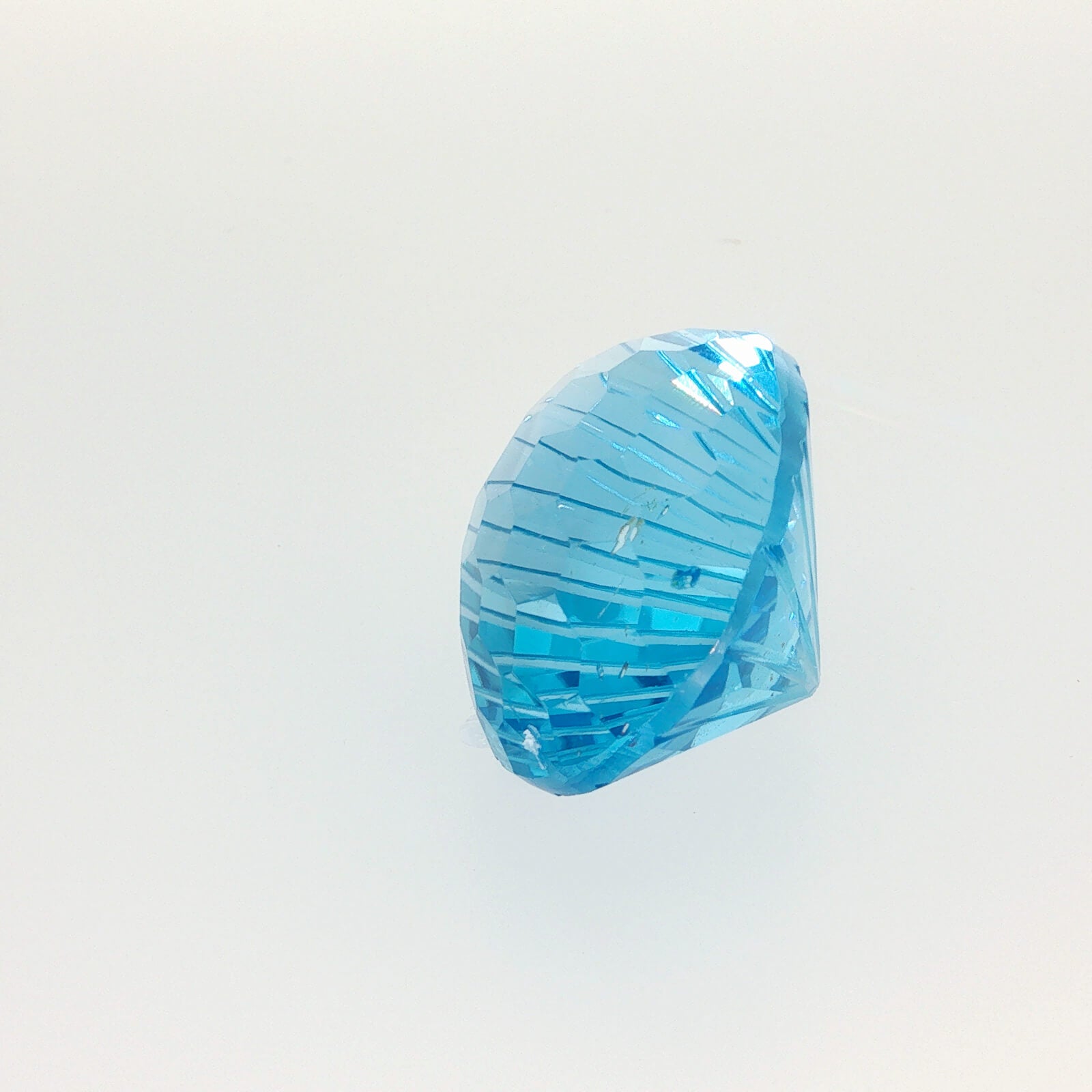 54.30 ct Swiss Blue Topaz oval honeycomb cut eye clean loose gemstone