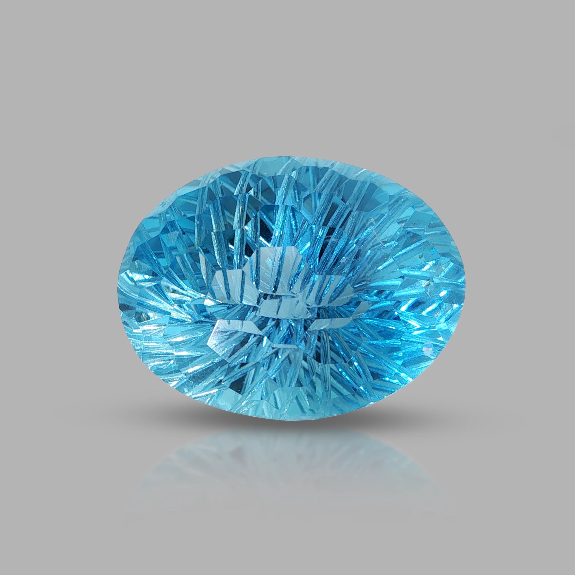 54.30 ct Swiss Blue Topaz oval honeycomb cut eye clean loose gemstone