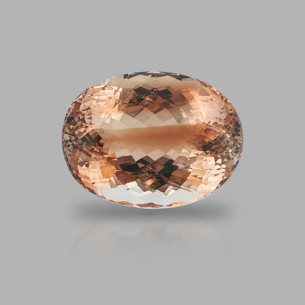 Natural untreated topaz, brown, oval cut, 691.5 ct, loose gemstone.
