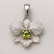 Orchid Pendant – Custom - Made in 18K Gold with Gemstone of Choice