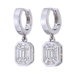 Piecut Dangling Diamond Earrings 0.78 ct – 18K White Gold