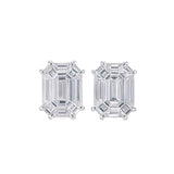 Piecut Diamond Earrings 0.78 ct – 18K White Gold