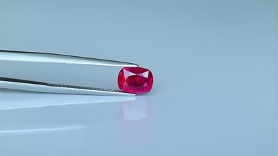 Natural Ruby 2.30 ct, vivid red pigeon’s blood color, oval brilliant/step cut, untreated, Burma origin