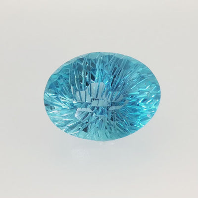 54.30 ct Swiss Blue Topaz oval honeycomb cut eye clean loose gemstone