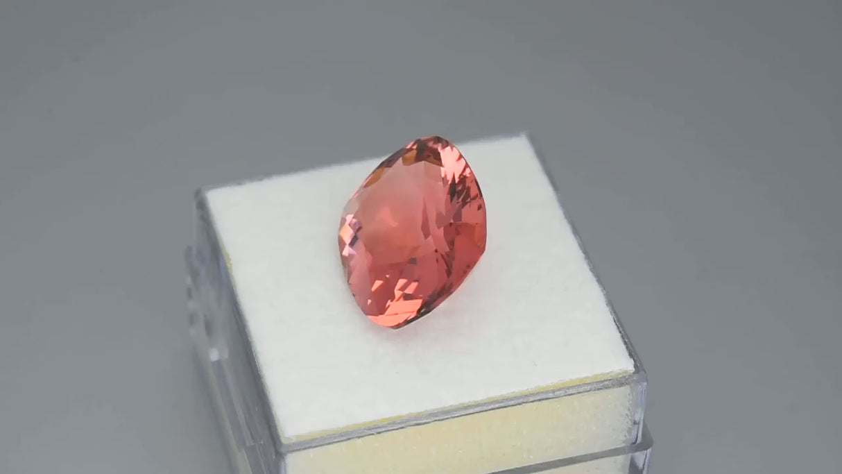 Natural tourmaline, 8.06 carats, cushion cut, untreated, from Namibia