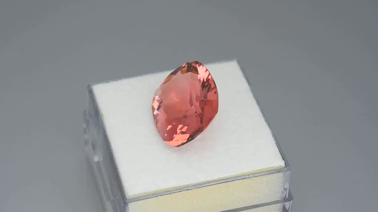 Natural tourmaline, 8.06 carats, cushion cut, untreated, from Namibia