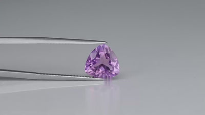 Natural Ametrine 3.30 carats, triangle cut, violet and yellow bi-color gemstone, untreated, GEMTRUE certified