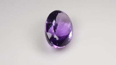 Natural Amethyst 30.61 carats, fancy oval cut, purple color, heat treated gemstone