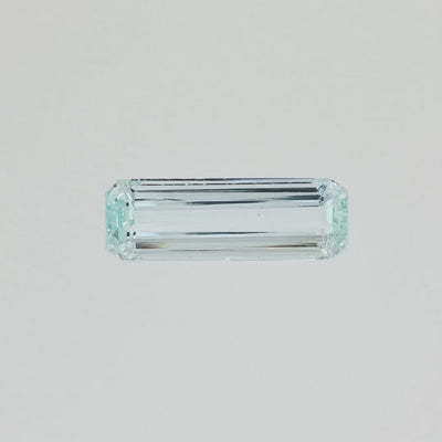 Natural aquamarine, 4.83 carats, emerald cut, eye-clean clarity, light blue color, transparent gemstone