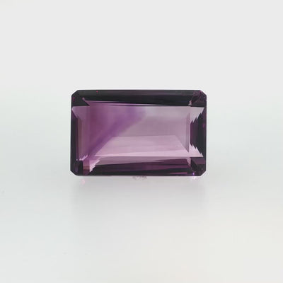 Natural amethyst, 144.05 carats, emerald cut, clarity: eye clean, purple color, measuring 36.80 × 23.60 × 17.48 mm