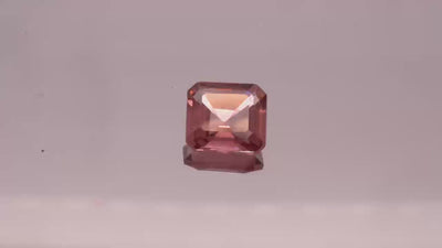 Natural Red Apatite 1.60 carats, octagonal cut, light orangy red gemstone, untreated