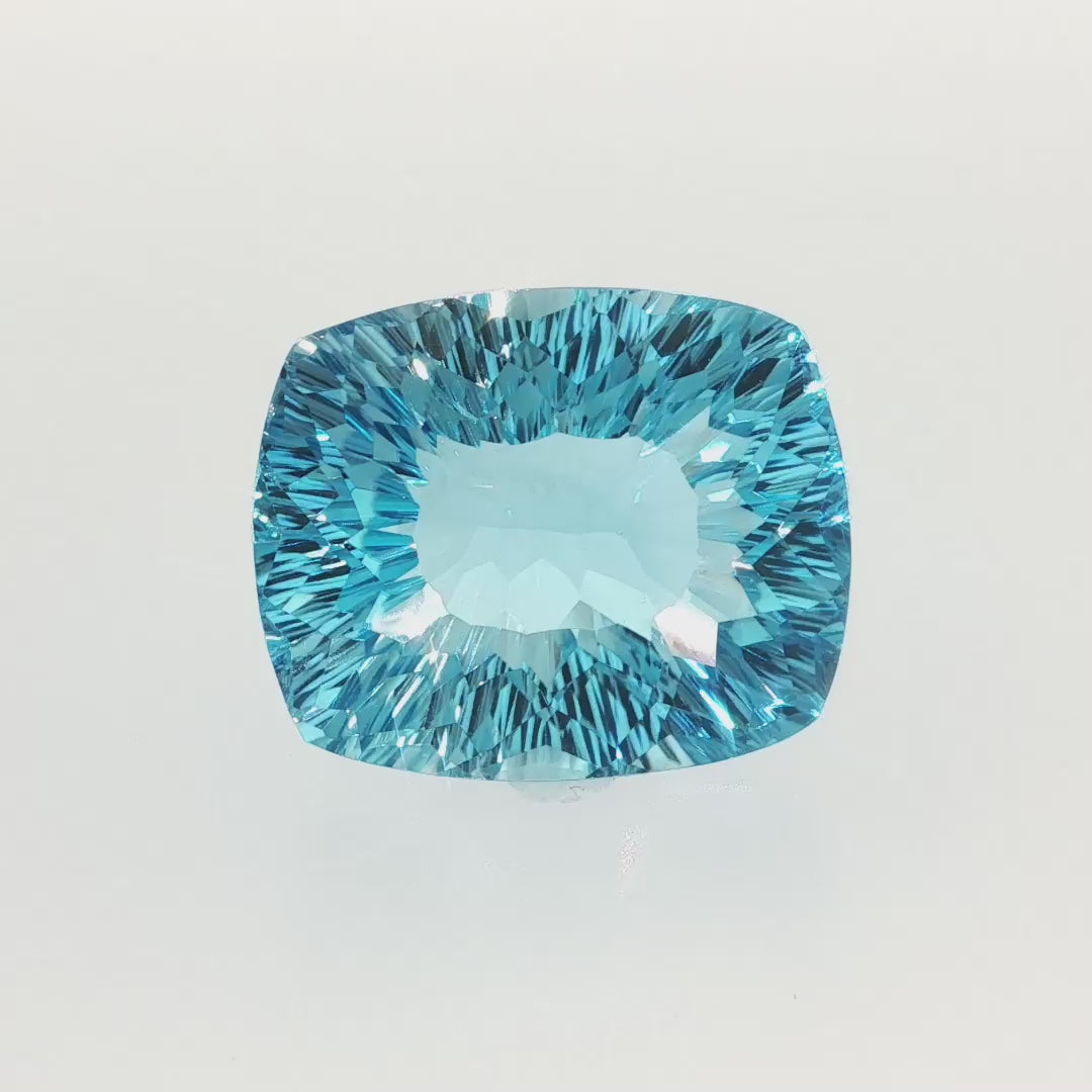 41.91 ct Swiss Blue Topaz cushion cut eye clean loose gemstone