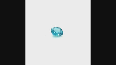 6.06 ct natural blue zircon in cushion cut, vivid color, untreated, VVS clarity