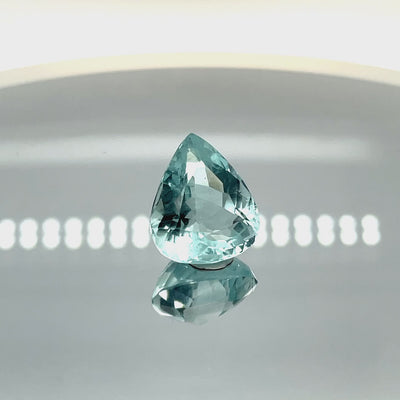 Natural aquamarine, 11.54 carats, pear cut, VS clarity, untreated, vivid blue