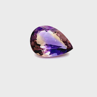 Natural Ametrine 10.46 carats, pear cut, light violetish purple gemstone from Bolivia, untreated
