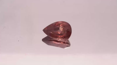 Natural Red Apatite 2.36 carats, pear cut, light orangy red gemstone, untreated