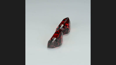 Natural garnets, 5.58 carats total, octagonal cut, vivid red, untreated, from Africa, matching pair
