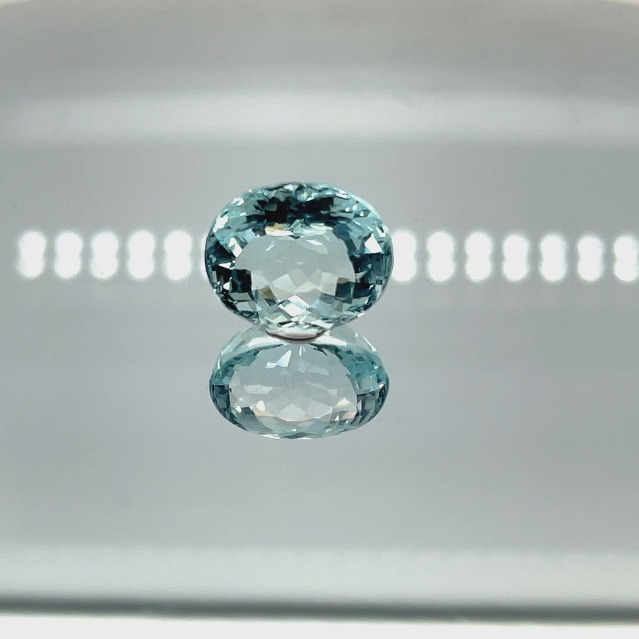 Natural aquamarine, 7.75 carats, oval cut, eye clean clarity, untreated, vivid blue