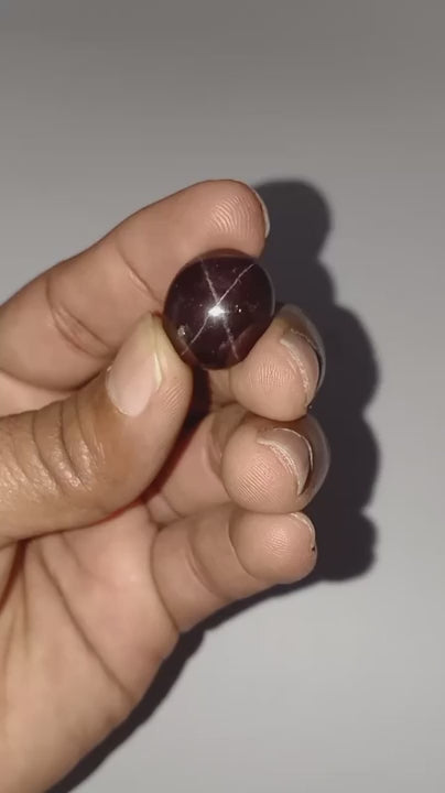 Star Garnet 30.15 ct – Deep Red, Oval Cabochon, Untreated