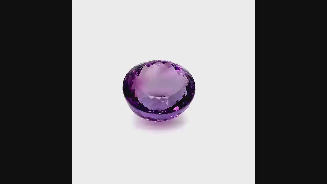 Natural Amethyst 48.00 carats, round cut, deep purple gemstone, untreated
