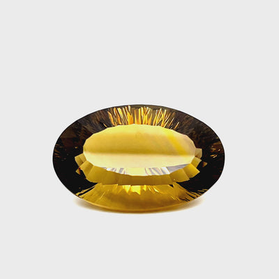 Natural citrine, 58.00 carats, fancy oval cut, IF clarity, brownish-yellow color, heated
