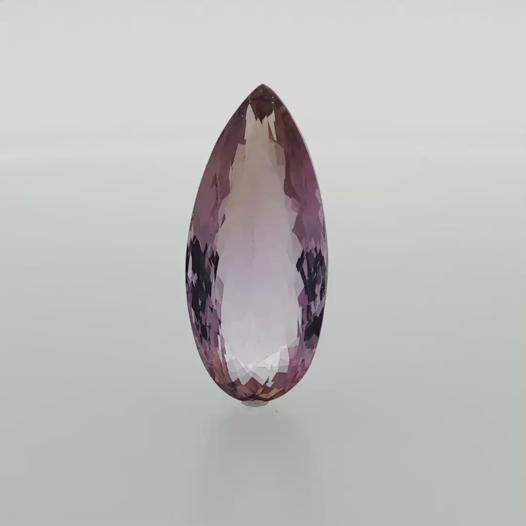 Natural Ametrine 27.26 ct, untreated, pear cut, certified