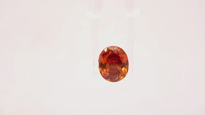 Natural sphalerite, 7.57 carats, oval cut, untreated, intense orange color
