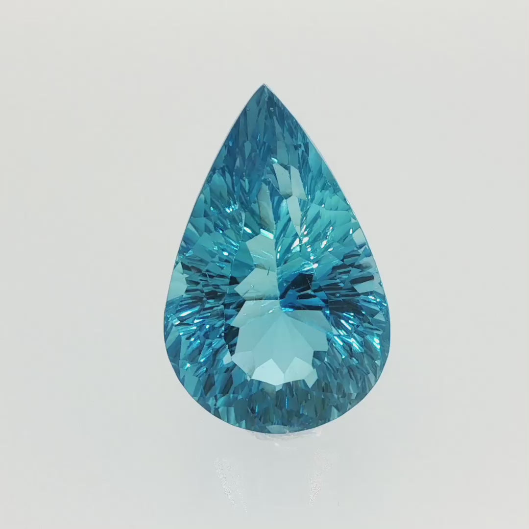30.15 ct Swiss Blue Topaz pear cut eye clean loose gemstone