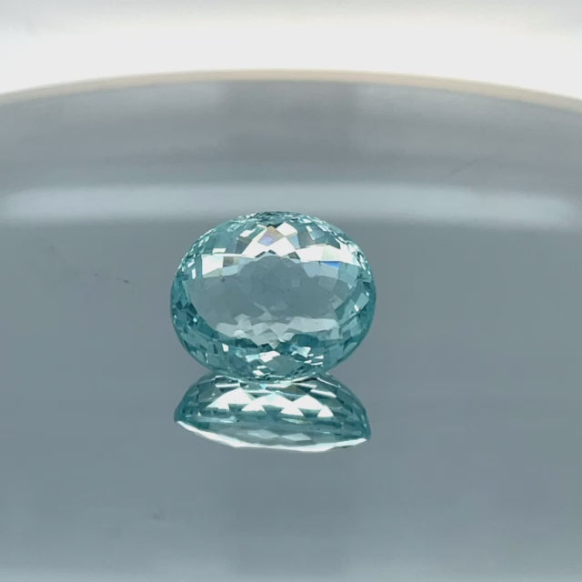 Natural Aquamarine 16.63 carats, oval cut, bright blue gemstone, untreated