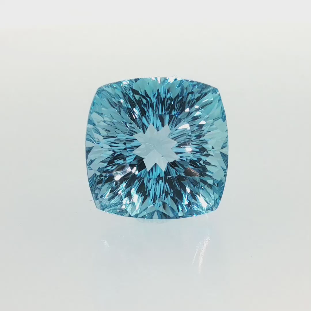 35.29 ct Swiss Blue Topaz cushion cut eye clean loose gemstone