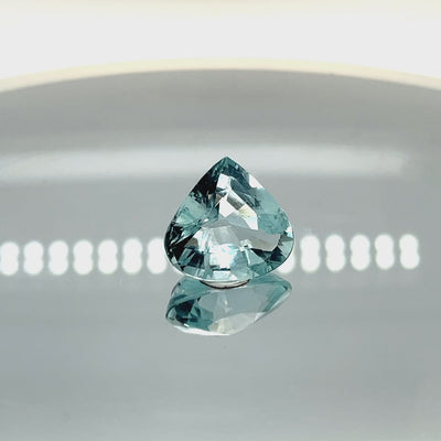 Natural aquamarine, 9.57 carats, pear cut, eye clean clarity, untreated, vivid blue