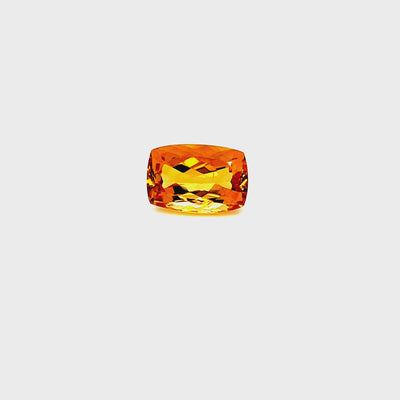 Natural citrine, 5.25 carats, cushion cut, VVS clarity, heated, orange / yellow, ČGL certified