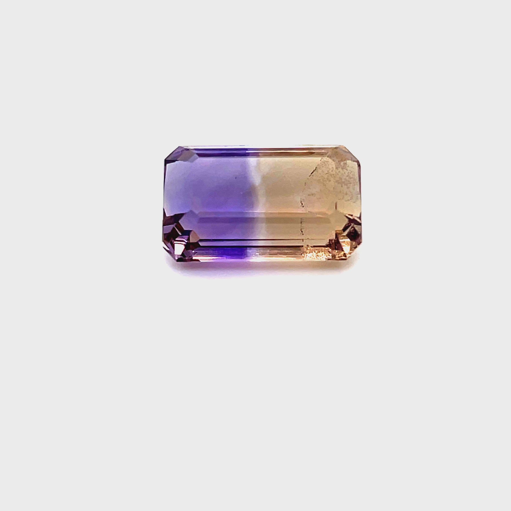 Natural Ametrine 11.15 carats, cut-cornered rectangular, light violetish purple gemstone from Bolivia, untreated