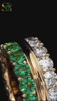 Grandeur Tsavo Ring in 18K yellow gold, set with vivid green tsavorites and brilliant white diamonds